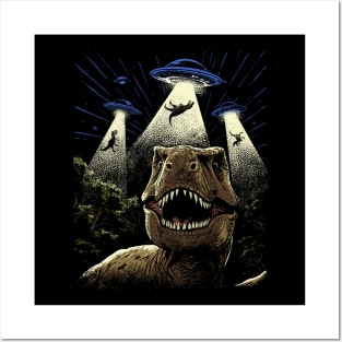 T-Rex Alien Encounter Posters and Art